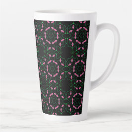 Emerald and Pink Kaleidoscope Latte Mok