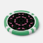 Emerald and Pink Kaleidoscope Poker Chips (Enkel)