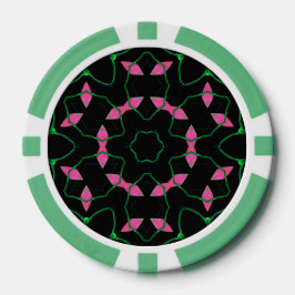 Emerald and Pink Kaleidoscope Poker Chips