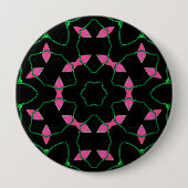 Emerald and Pink Kaleidoscope Ronde Button 4,0 Cm (Voorkant)