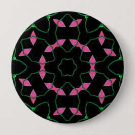 Emerald and Pink Kaleidoscope Ronde Button 4,0 Cm