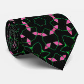 Emerald and Pink Kaleidoscope Stropdas (Opgerold)