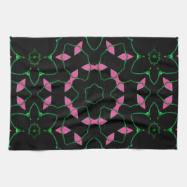 Emerald and Pink Kaleidoscope Theedoek