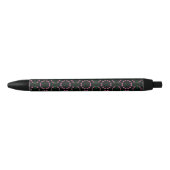 Emerald and Pink Kaleidoscope Zwarte Inkt Pen (Voorkant)