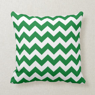 Emerald and White Chevron Zig Zag Pillow Kussen