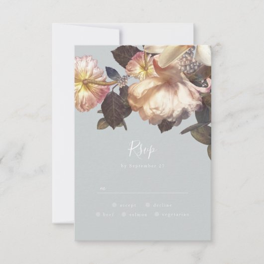 Emerald Antiek RSVP-responskaart RSVP Kaartje (Voorkant)