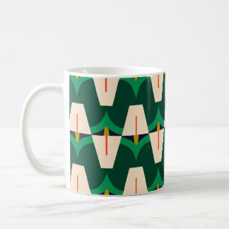 Emerald Arc Moderne Groene Geometrische Patroon Mo Koffiemok