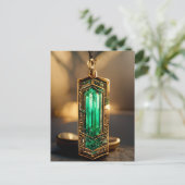 Emerald Art Deco-hanger Briefkaart (Staand voorkant)