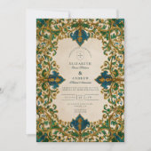 Emerald Baroque Islamic Wedding Kaart (Voorkant)