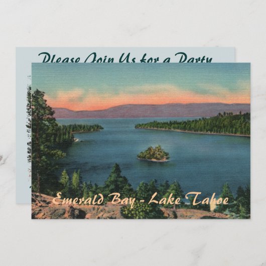 Emerald Bay - Lake Tahoe Party Invitation (Devant / Derrière)