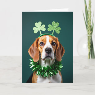 Emerald Beagle Shamrock Fun Kaart