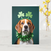 Emerald Beagle Shamrock Fun Kaart (Gele Bloem)