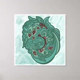 Emerald Blossoms Canvas Afdruk