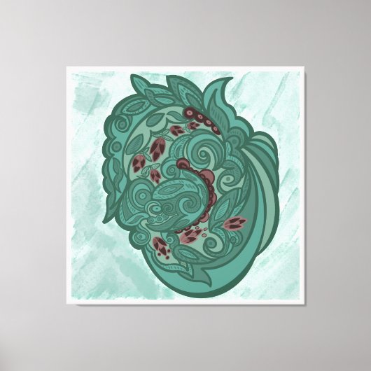 Emerald Blossoms Canvas Afdruk (Voorkant)