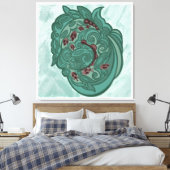 Emerald Blossoms Canvas Afdruk (Insitu (Slaapkamer))