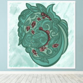 Emerald Blossoms Canvas Afdruk (Insitu (Houten vloer))