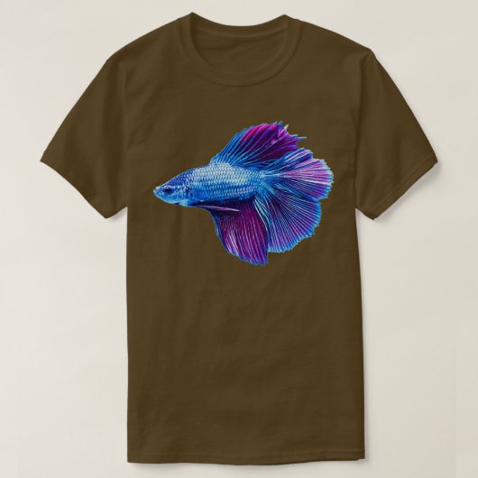 Emerald Blue Betta Siamese vis T-shirt (Design voorkant)