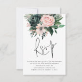 Emerald Blush Bloemen Script QR Code Trouwen RSVP (Voorkant)