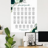 Emerald Boho Floral 29 Tableau Mariage (Bureau à domicile)