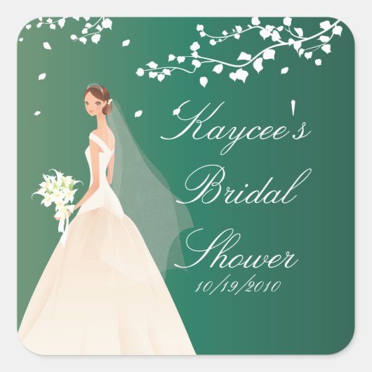 Emerald Bride Vrijgezellenfeest Vierkante Sticker (Voorkant)