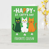 Emerald Cats St Cattys Day Card Kaart (Gele Bloem)
