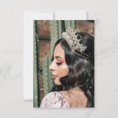 Emerald Celestial Quinceanera Carte de remerciemen (Dos)