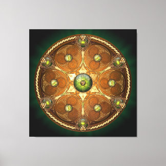 Emerald Celtic Chieftain's Shield Canvas Afdruk