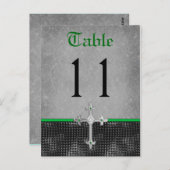 Emerald Celtic Cross Table Number Briefkaart (Voorkant / Achterkant)