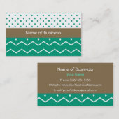 Emerald Chevrons en Polka Dots Visitekaartje (Voorkant / Achterkant)