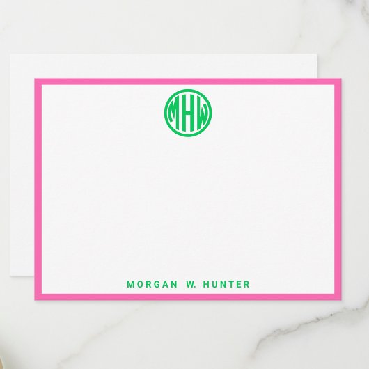 Emerald Circle Monogram Font #5DS DIY BG Hot Pink Bedankkaart