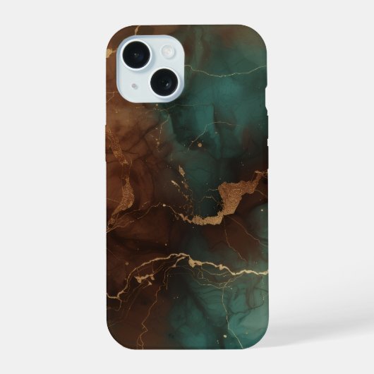 Emerald & Copper Marble Luxe Phone Case (Verso)