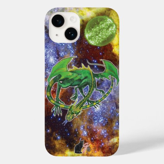 Emerald Cosmic Dragon Hoesje-Mate iPhone Case (Achterkant)