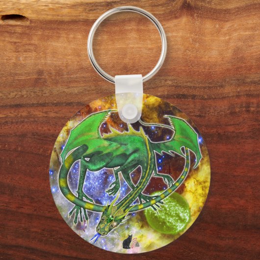 Emerald Cosmic Dragon Sleutelhanger (Achterkant)