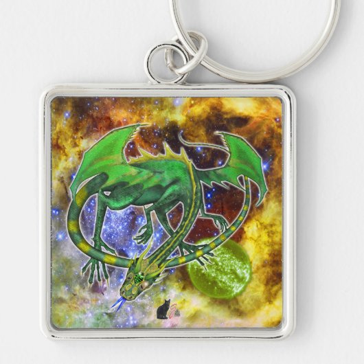 Emerald Cosmic Dragon Sleutelhanger (Voorkant)