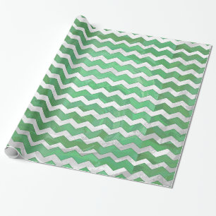 Emerald Cream Chevron Pattern Cadeaupapier