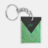 Emerald Cream en Black Monogram Sleutelhanger (Voorkant Links)