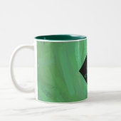Emerald Cream en Black Monogram Tweekleurige Koffiemok (Links)