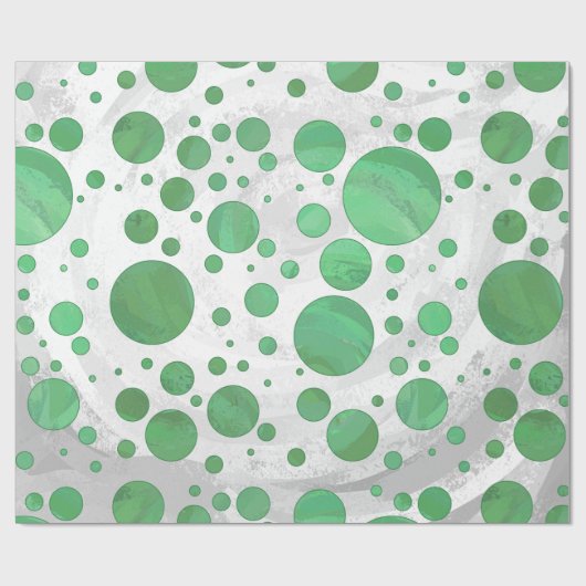 Emerald Cream Polka Dots Cadeaupapier (Vlak)