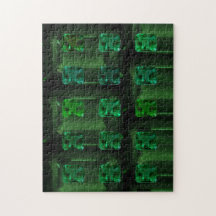 Emerald cut Motif Green Gemstone Puzzle