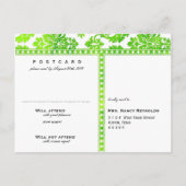 Emerald  Damask Lace Wedding RSVP Uitnodiging Briefkaart (Achterkant)