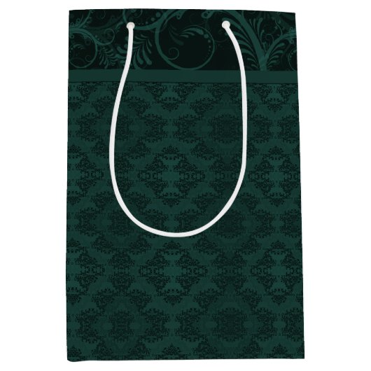 Emerald Damask Medium Cadeauzakje (Voorkant)