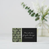 Emerald Damask Ribbon Carte de visite (Debout devant)