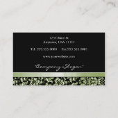 Emerald Damask Ribbon Carte de visite (Dos)