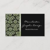 Emerald Damask Ribbon Carte de visite (Devant)