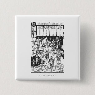 Emerald Dawn Hoesje, zwart en wit Vierkante Button 5,1 Cm