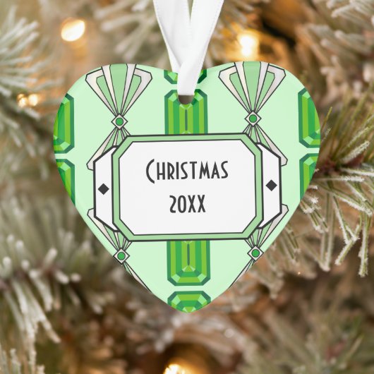 Emerald Deco Stripe Ornament (Boom)