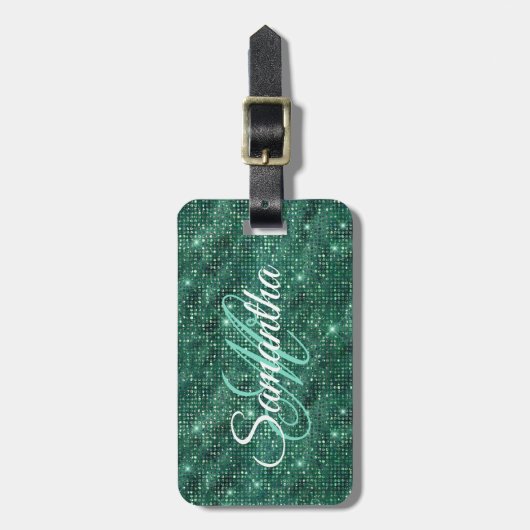 Emerald Diamond studeerde Folie Fancy monogram Bagagelabel (Voorkant verticaal)