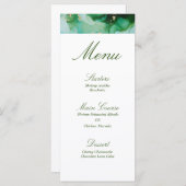 Emerald Donkergroen Goud Elegante Waterverf Menu (Voorkant / Achterkant)