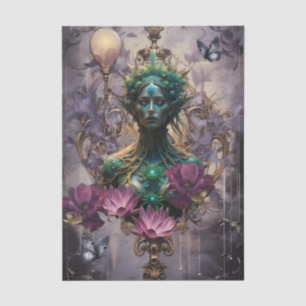 Emerald Dreams Fantasy Forest Queen Decoupage Tissuepapier