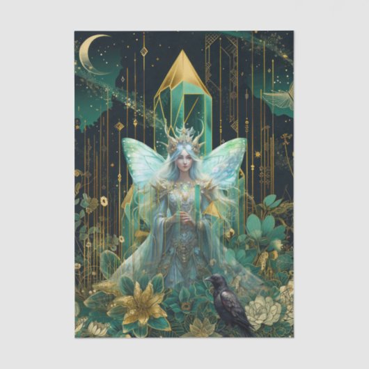 Emerald Dreams Fantasy Forest Queen Decoupage Tissuepapier (Voorkant)
